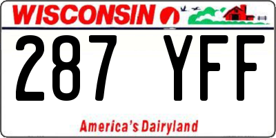 WI license plate 287YFF