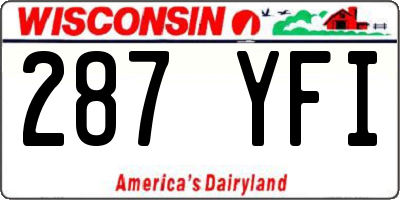 WI license plate 287YFI
