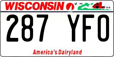 WI license plate 287YFO