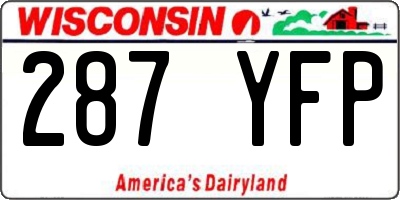 WI license plate 287YFP