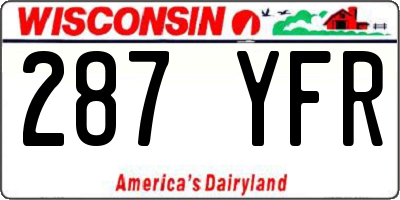 WI license plate 287YFR