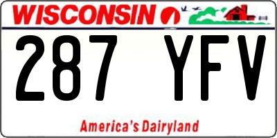 WI license plate 287YFV