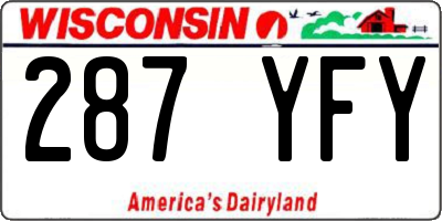 WI license plate 287YFY