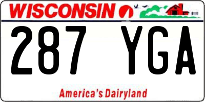 WI license plate 287YGA