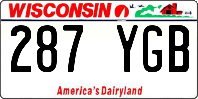 WI license plate 287YGB