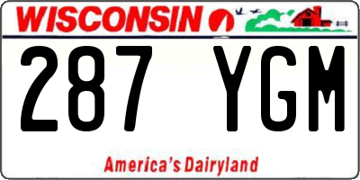 WI license plate 287YGM