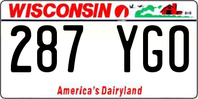 WI license plate 287YGO