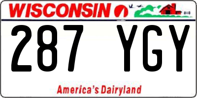 WI license plate 287YGY