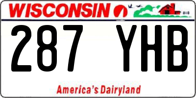 WI license plate 287YHB