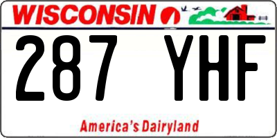 WI license plate 287YHF