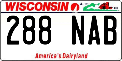 WI license plate 288NAB