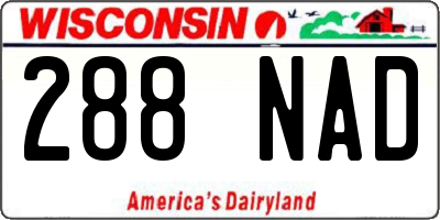 WI license plate 288NAD