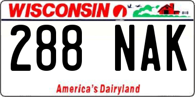 WI license plate 288NAK