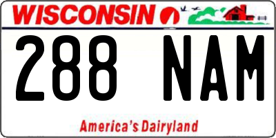 WI license plate 288NAM