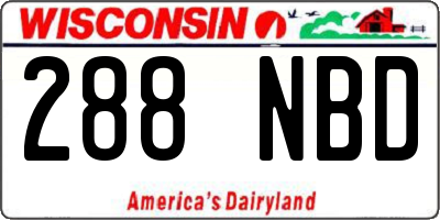 WI license plate 288NBD