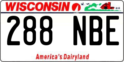 WI license plate 288NBE