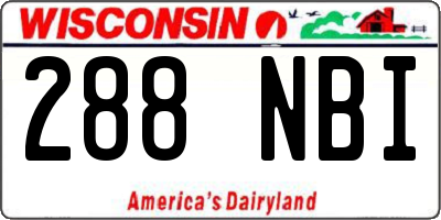 WI license plate 288NBI