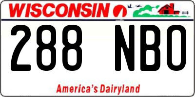 WI license plate 288NBO