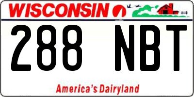WI license plate 288NBT