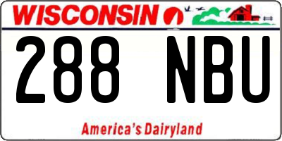 WI license plate 288NBU