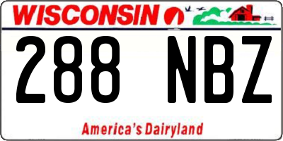 WI license plate 288NBZ