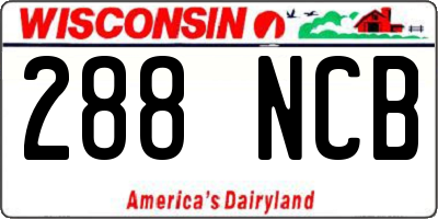 WI license plate 288NCB