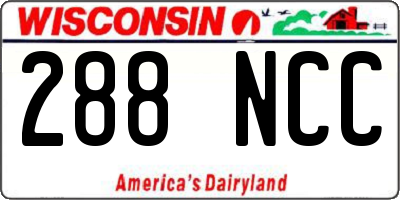 WI license plate 288NCC