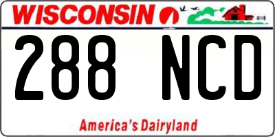 WI license plate 288NCD