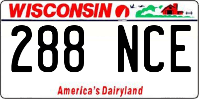 WI license plate 288NCE