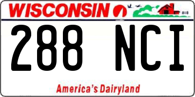 WI license plate 288NCI