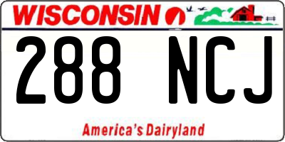 WI license plate 288NCJ