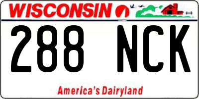 WI license plate 288NCK