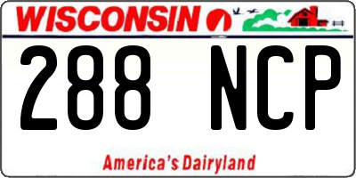WI license plate 288NCP