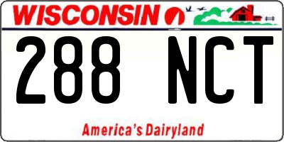 WI license plate 288NCT