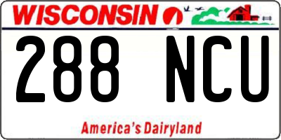 WI license plate 288NCU