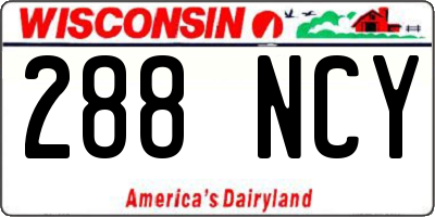 WI license plate 288NCY