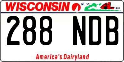 WI license plate 288NDB