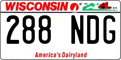 WI license plate 288NDG