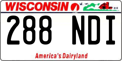 WI license plate 288NDI