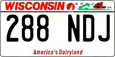 WI license plate 288NDJ