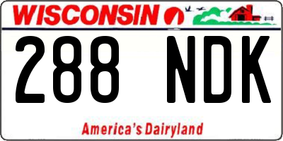 WI license plate 288NDK