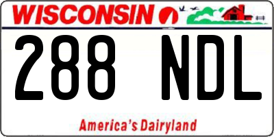 WI license plate 288NDL
