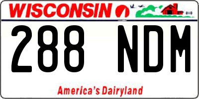 WI license plate 288NDM