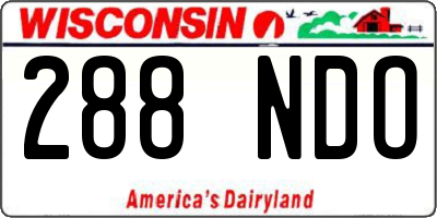 WI license plate 288NDO