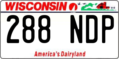 WI license plate 288NDP