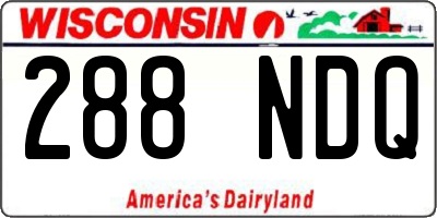 WI license plate 288NDQ