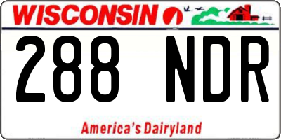 WI license plate 288NDR