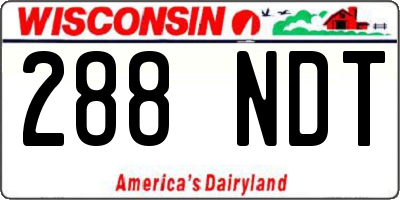 WI license plate 288NDT
