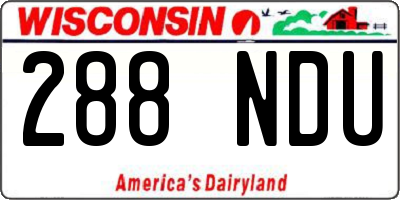 WI license plate 288NDU