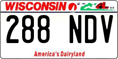 WI license plate 288NDV